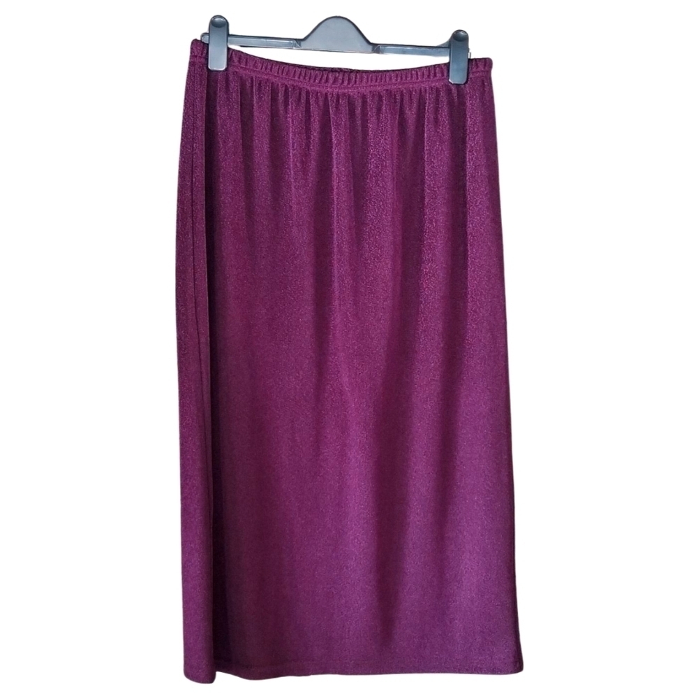 🇨🇦 Vintage 90s Maxi Purple Knit Skirt Size XL